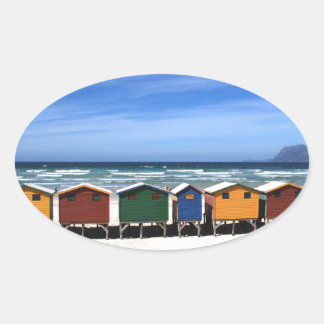 Farbenfrohe Strandhaut Oval Aufkleber