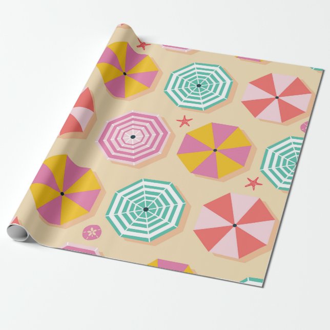 Farbenfrohe Strandverkleidung Geschenkpapier (Ungerollt)