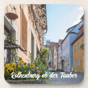 Farbenfrohe Straße in Rothenburg ob der Tauber Getränkeuntersetzer