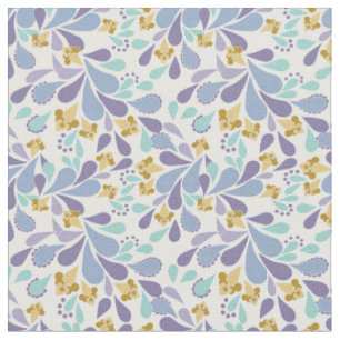 Farbenfrohe Sträuße aus Retro-Blumen auf Weiß Stoff