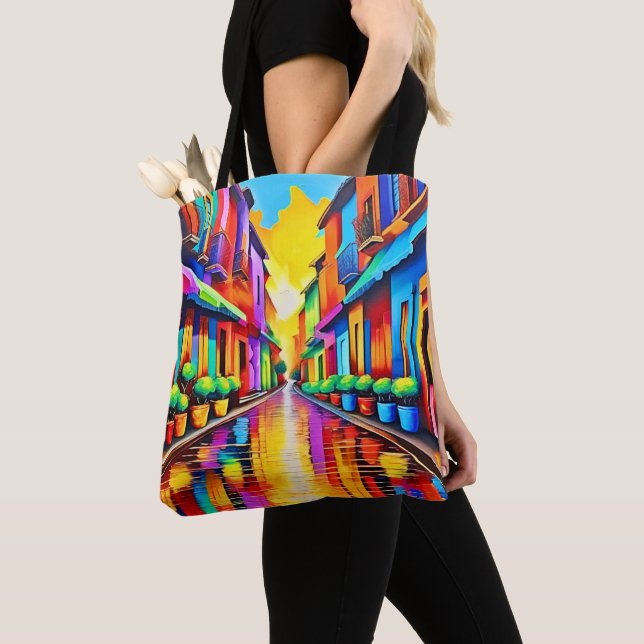 Farbenfrohe Street Scene Art (Von Nahem)