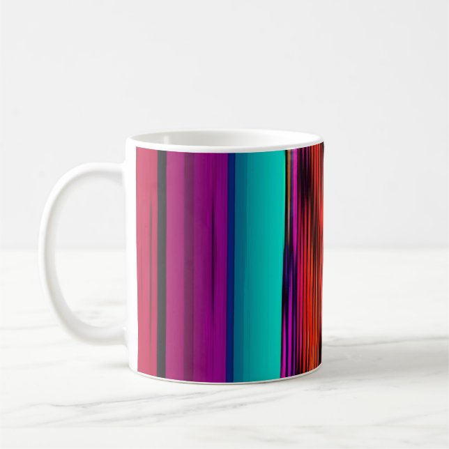 Farbenfrohe Streifen 717 Abstrakt Art Kaffeetasse (Links)