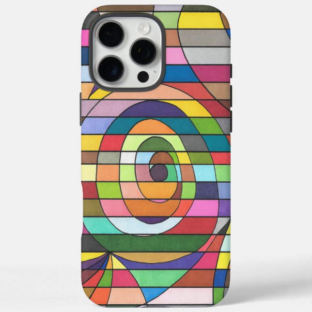 Farbenfrohe Streifen Abstrakt mit Spiralzentrum Case-Mate iPhone Hülle (Rückseite)