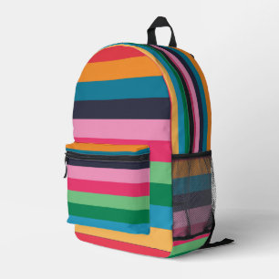 Farbenfrohe Streifen Bedruckter Rucksack