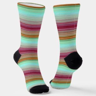 Farbenfrohe Streifen Farbmuster Socken