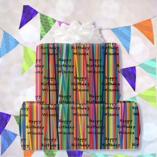 Farbenfrohe Streifen Jeden Anlaß Geschenk Geschenkpapier