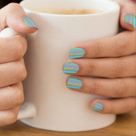 Farbenfrohe Streifen Kruste. BG Farbnail Art Decks Minx Nagelkunst