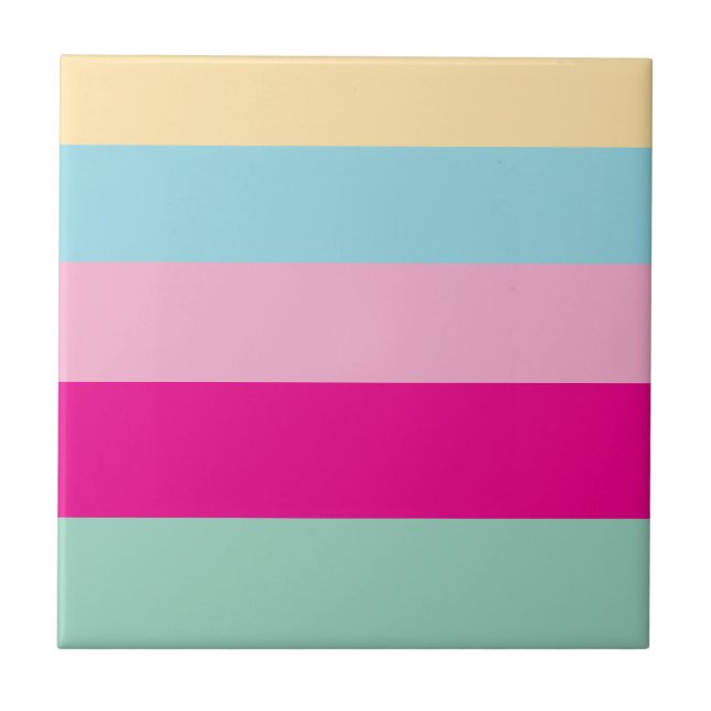 Farbenfrohe Streifen Muster Fliese (Vorderseite)