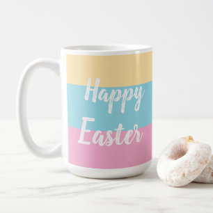 Farbenfrohe Streifen Muster glückliche Osterflachk Kaffeetasse