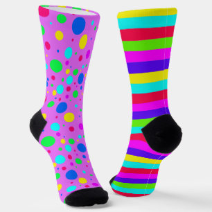 Farbenfrohe Streifen Polka Dot Socken