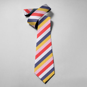Farbenfrohe Streifen Retro 70er 80er Elegante Hoch Krawatte