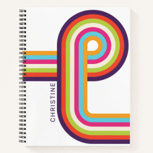 Farbenfrohe Streifen Retro Linie Art Notizbuch