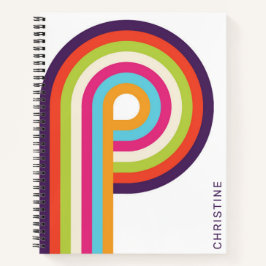 Farbenfrohe Streifen Retro Linie Art Notizbuch