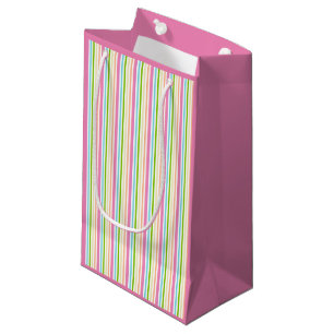 Farbenfrohe Streifen Rosa Blau Gelb Lila Kleine Geschenktüte