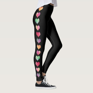 Farbenfrohe Streifen Wasserfarbenherde Ladys Yoga Leggings