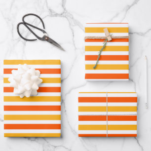 Farbenfrohe Streifenmuster Faltblätter Geschenkpapier Set