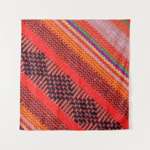 Farbenfrohe Strickbekleidung mit mehrfarbigem Seil Wandteppich