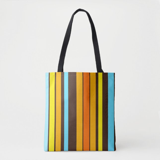 Farbenfrohe Strip Tote Bag (Vorderseite)