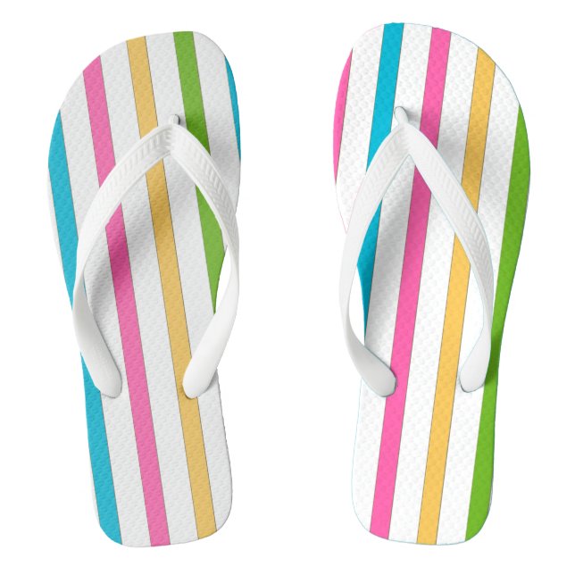 Farbenfrohe Stripe Beach Pair Flip Flops (Fußbett)