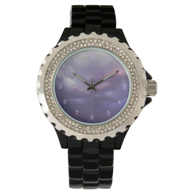 Farbenfrohe Sturmwolken Armbanduhr (Vorderseite)
