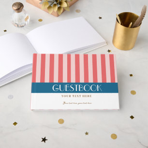 Farbenfrohe, stylische, helle Minimalistische Stre Gästebuch