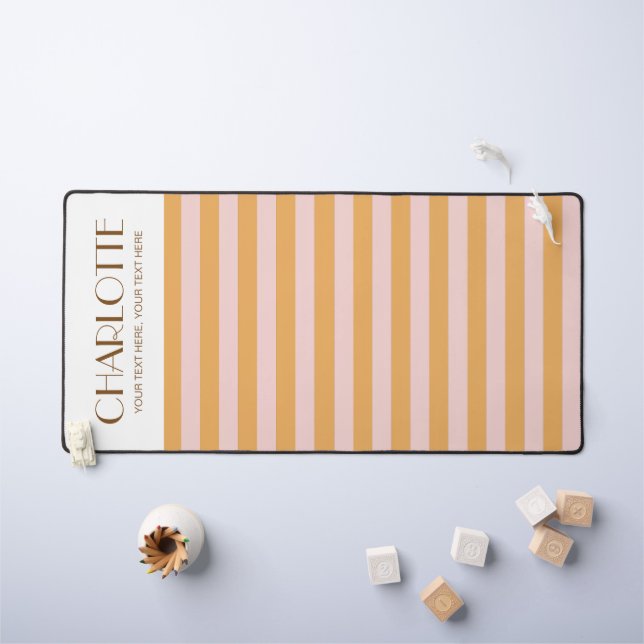 Farbenfrohe, stylische, helle Minimalistische Stre Schreibtischunterlage (Kindertisch)