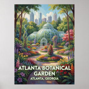 Farbenfrohe südliche Blüten im Atlanta Botanical  Poster