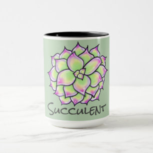 Farbenfrohe Sukkulturen, Kakteen Wüste Blumenblüte Tasse