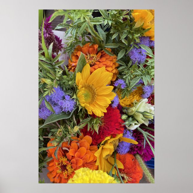 Farbenfrohe Summer Bouquet Poster (Vorne)