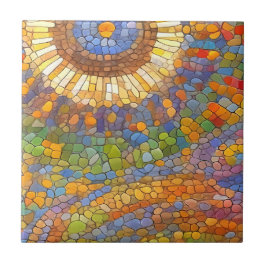 Farbenfrohe Sun Gaudi inspiriert Mosaikkunst Fliese
