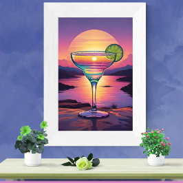 Farbenfrohe Sunset Margarita Poster