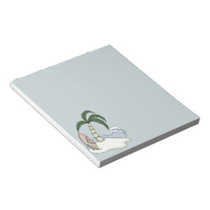 Farbenfrohe Surfbrett Insel 4 Notepad Notizblock