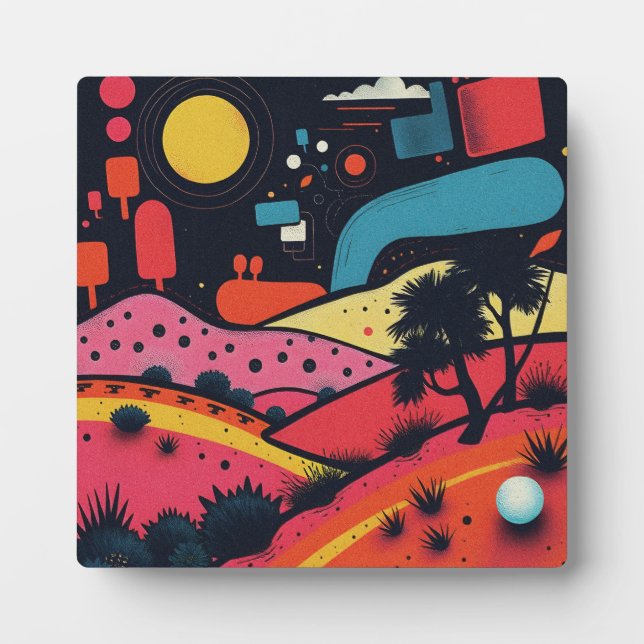 Farbenfrohe Surreal Landschaft Art Fotoplatte (Vorderseite)