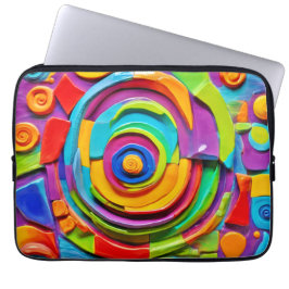 Farbenfrohe Surreal-Skulptur Laptopschutzhülle