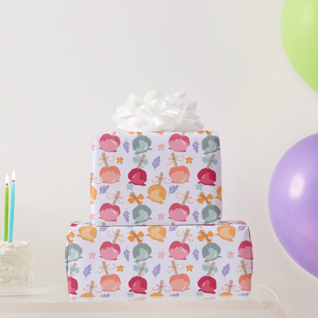 Farbenfrohe Süßäpfel Wrapping Paper Geschenkpapier (Partygeschenke)