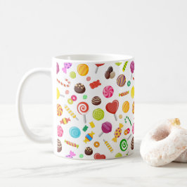 Farbenfrohe süße Candy Sortiment Muster Kaffeetasse