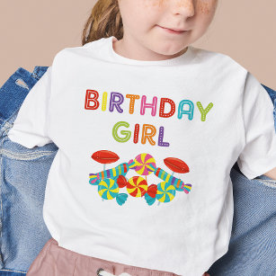 Farbenfrohe süße Fun Candy Birthday Girl Kleinkind T-shirt