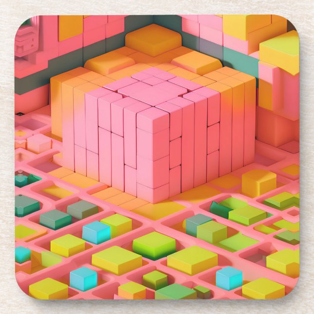 Farbenfrohe Süße Getränkeuntersetzer (Vorderseite)