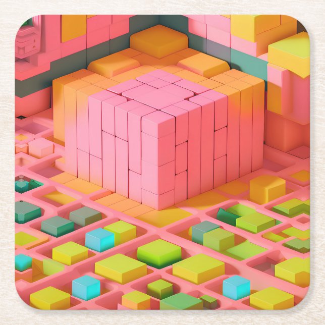 Farbenfrohe Süße Rechteckiger Pappuntersetzer (Vorderseite)