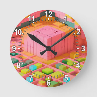 Farbenfrohe Süße Runde Wanduhr