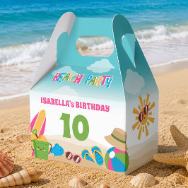 Farbenfrohe süße Strand Geburtstagsfeier Geschenkschachtel