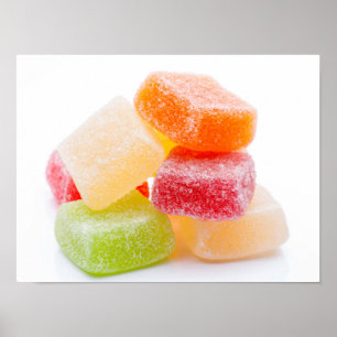farbenfrohe Süßigkeiten auf Gummy Square Poster
