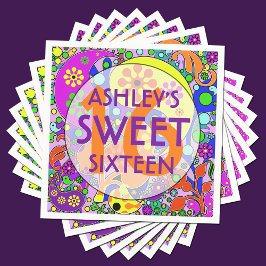 Farbenfrohe Sweet 16 Geburtstagsparty Napkins Serviette