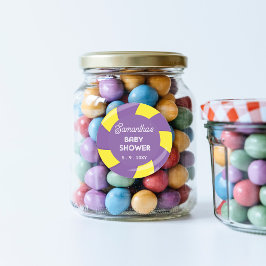 Farbenfrohe Sweet Fun Candy Theme Kinderdusche Runder Aufkleber