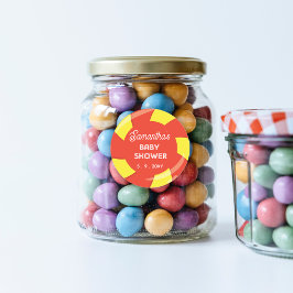 Farbenfrohe Sweet Fun Candy Theme Kinderdusche Runder Aufkleber