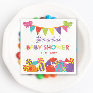Farbenfrohe Sweet Fun Candy Theme Kinderdusche Serviette