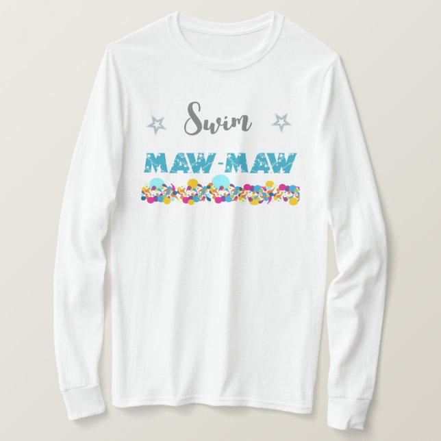 Farbenfrohe Swim Maw Maw T-Shirt (Design vorne)