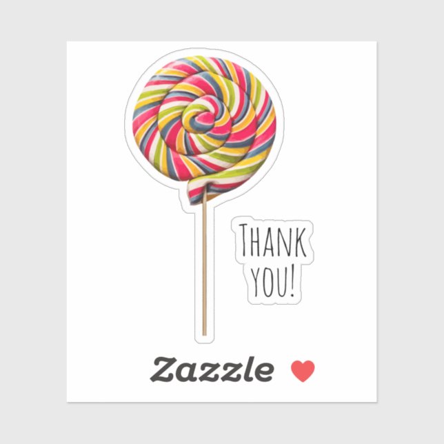Farbenfrohe Swirl Lollipop Contour Sticker (Blatt)