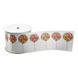 Farbenfrohe Swirl Lollipop Ribbon - 3'' Satinband