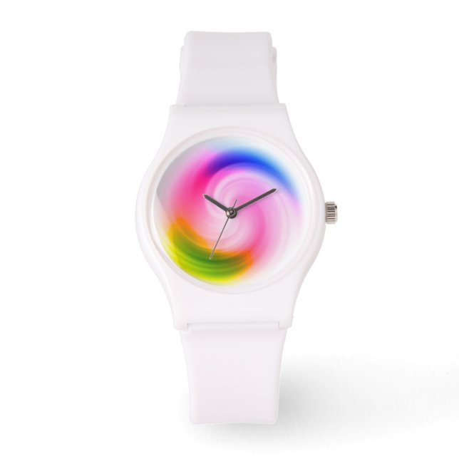Farbenfrohe Swirl-Uhr Armbanduhr (Vorderseite)